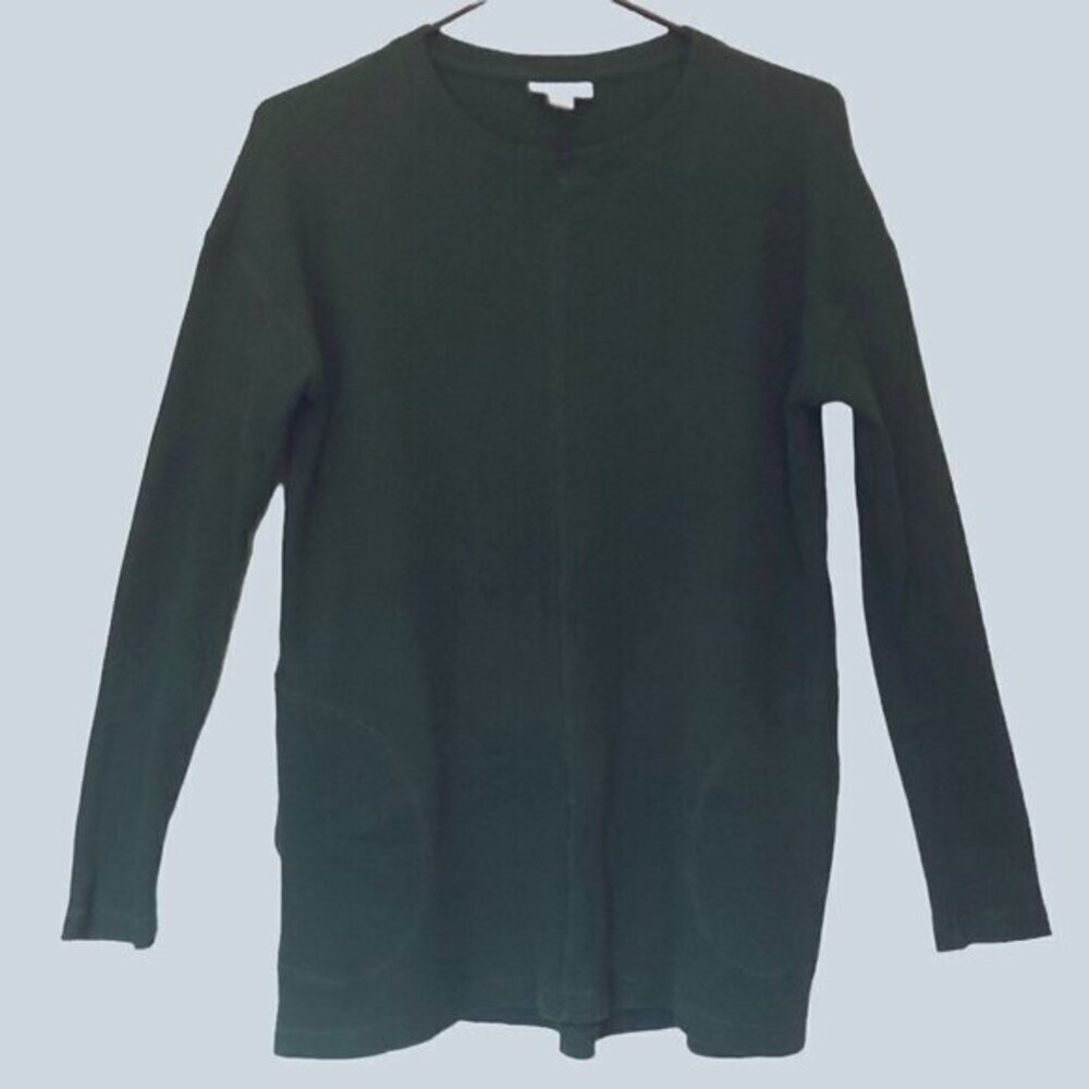 J. Jill green waffle-knit tunic w/pockets sz XS [oversized fit]